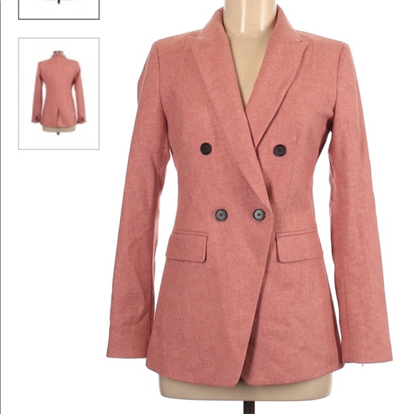 Ann Taylor Loft (PLUS) Double breasted salmon pink blazer (size 16W) - Picture 5 of 5